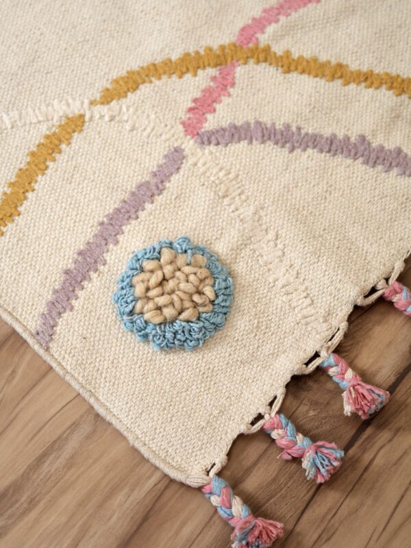 Petal Whispers Embroidered Rug