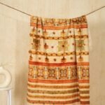 Saffron Serenity  Embroidred Throw