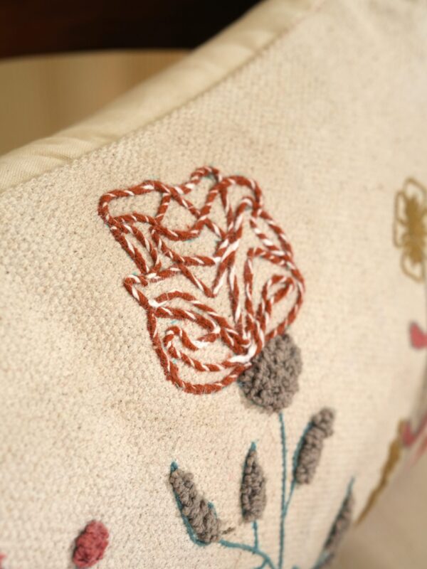 Blossom Haven Embroidered Pillow Cover