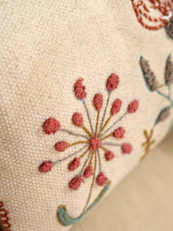 Blossom Haven Embroidered Pillow Cover