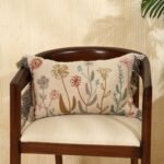 Floral Serenity Embroidered Pillow Cover